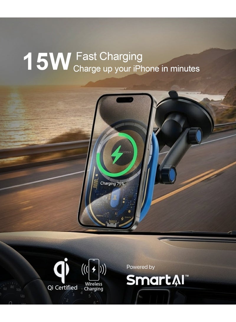Microdia SNAPDrive Visi.Chiron 15W Wireless Car Charger w/Super Capacitor, Blue - Image 4